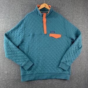 Patagonia Quilt‎ Snap T Pullover Sweater Men Extra Large Blue Quilted Tate